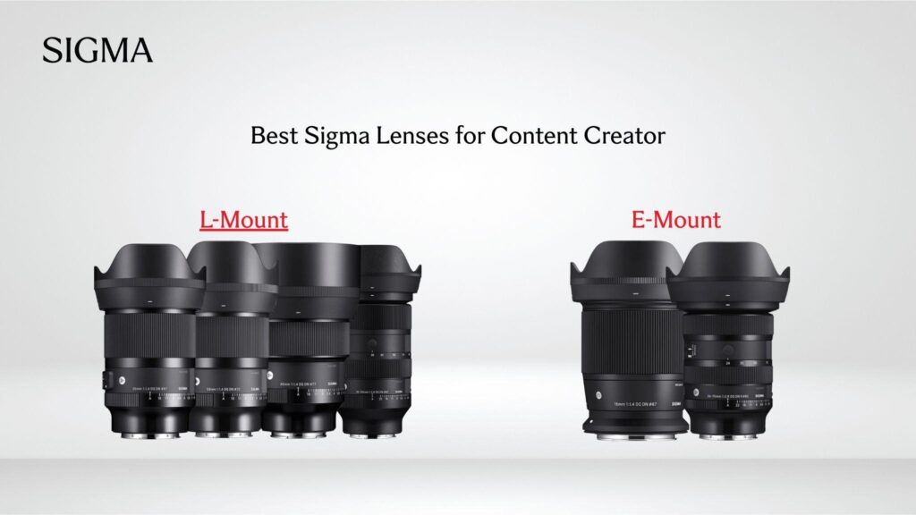 Best Sigma Lenses for L-Mount and Sony E-Mount Content Creator recomendation by sigma pakistan