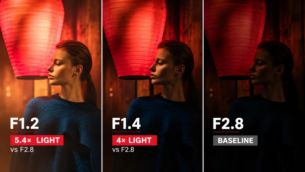 f1.2 vs f1.4 vs f2.8